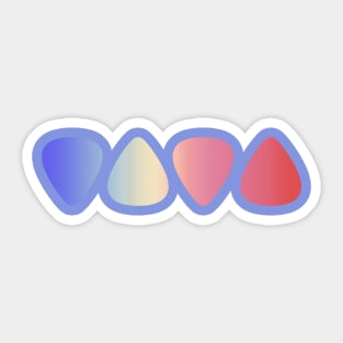 Pastel colors Guitar Picks Sticker